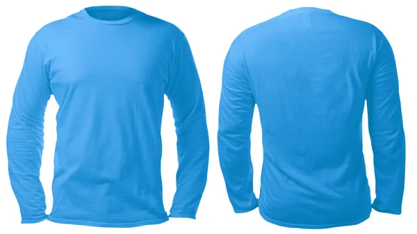Mavi uzun kollu gömlek tasarım şablonu — Stok fotoğraf