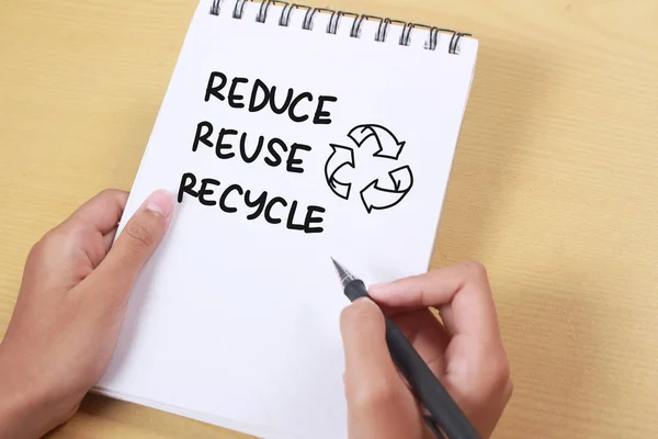 Minska återanvändning Recycle, Motivational orden citat koncept — Stockfoto