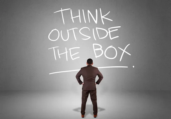 Think Out the Box, Motivational Words Quotes Concept — стоковое фото