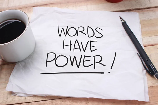 Ord har makt, motiverande ord Citat Begreppet — Stockfoto