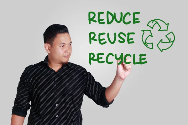 Reduzierung der Wiederverwendung Recycling, motivierende Worte Zitate Konzept — Stockfoto