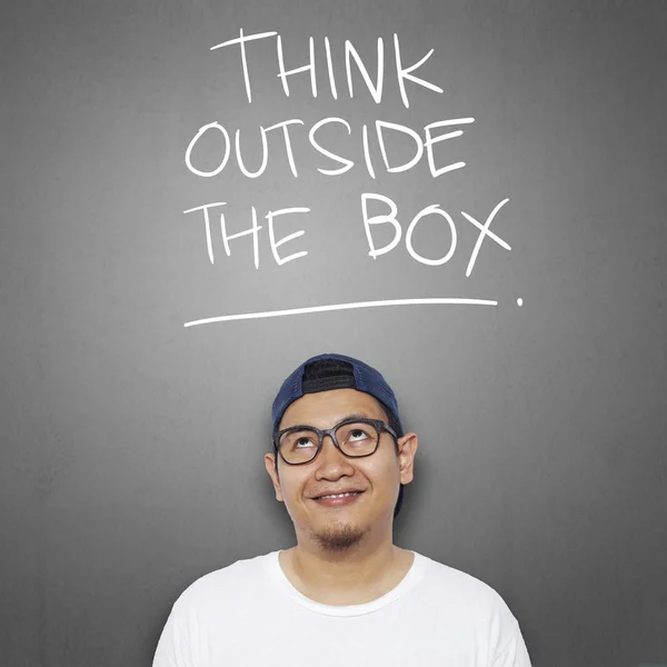 Think Out of the Box, Motivational Words Citations Concept — Photo