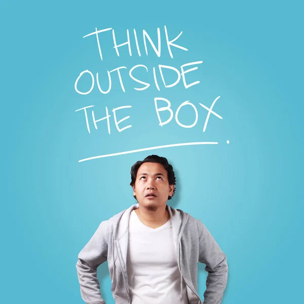 Think Out of the Box, Motivational Words Citations Concept — Photo