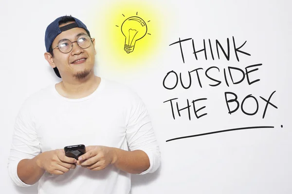 Think Outside The Box, Motivational Words Quotes Concept — Stock Photo, Image