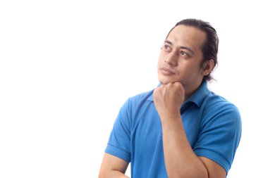 Düşünme ifade tarafına bakarak, komik genç adam