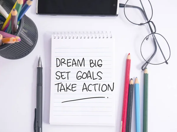 Dream Big Set Goals Take Action — Fotografie, imagine de stoc