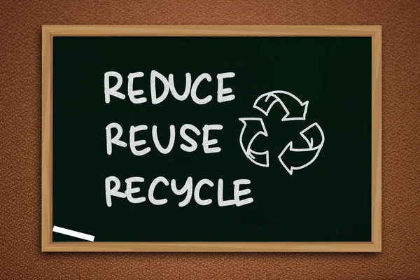 Verminderen van Reuse Recycle, motiverende woorden citaten Concept — Stockfoto