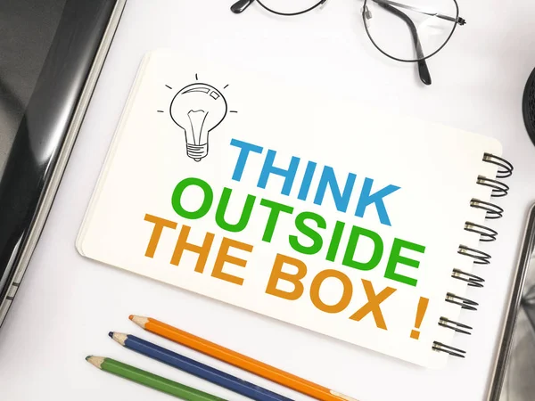 Think Out of the Box, Motivational Words Citations Concept — Photo