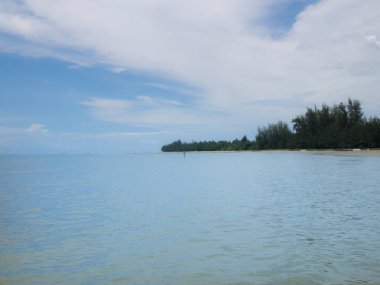 Plaj ve Mavi Okyanus Manzara