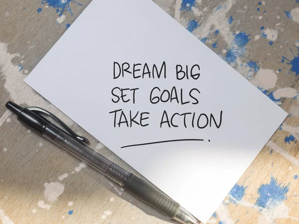 Dream Big Set Goals Take Action — Fotografie, imagine de stoc