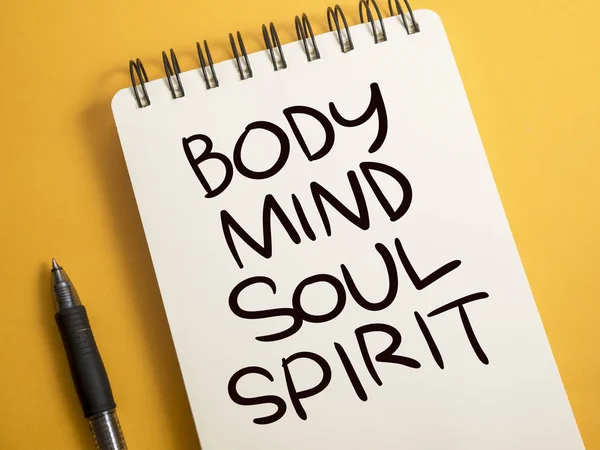 Body Mind Soul Spirit, Motivational Words Quotes Concept — Stock Photo, Image