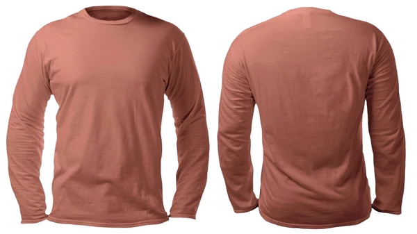 Bruin lange mouwen shirt ontwerpsjabloon — Stockfoto