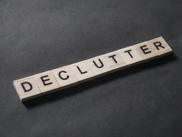 Declutter, palabras motivacionales Citas Concepto —  Fotos de Stock
