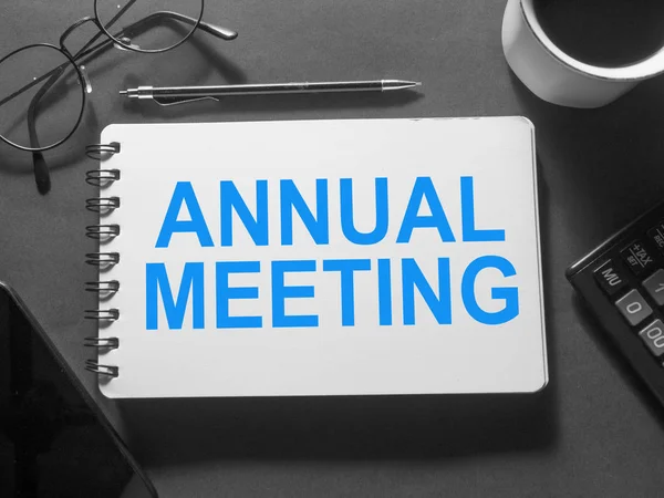 Reunião Anual, Motivational Business Words Cita Conceito — Fotografia de Stock