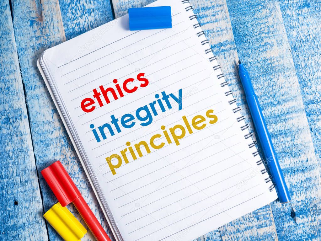 Ethics Integrity Principles, Business Words Quotes Concept