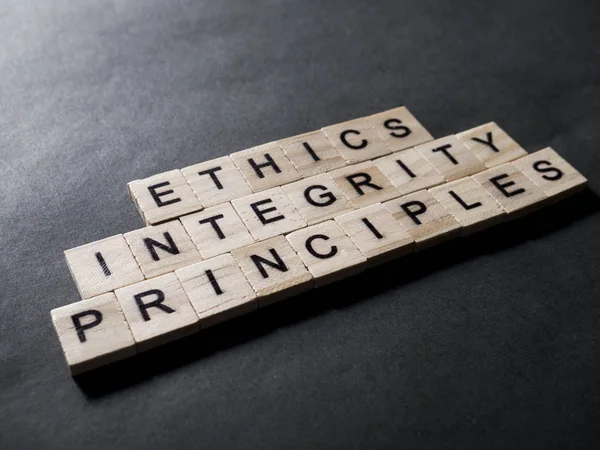 Etikai Integrity elvek, üzleti szavak idézetek Concept — Stock Fotó