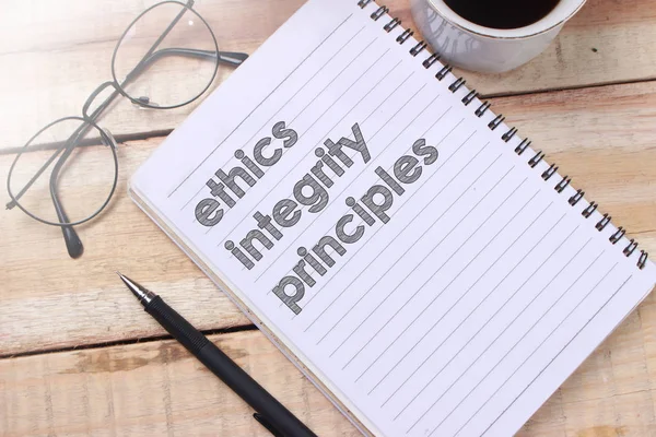 Principes van ethische integriteit, concept van bedrijfs woorden — Stockfoto