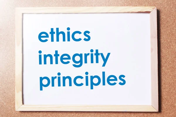 Princípios de Integridade Ética, Palavras de Negócios Citação Conceito — Fotografia de Stock