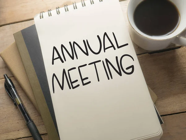 Reunião Anual, Motivational Business Words Cita Conceito — Fotografia de Stock