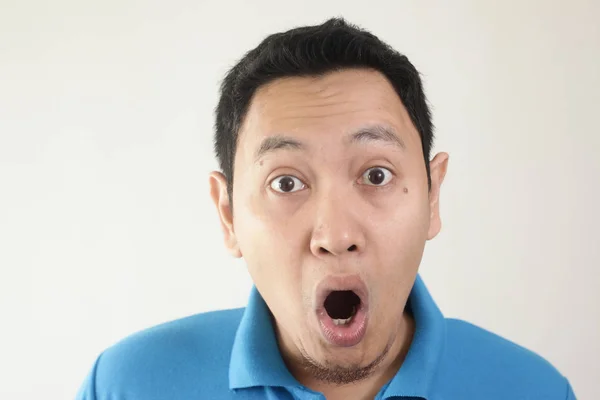 Asian Man Shocked with Mouth Open — Stock Photo, Image