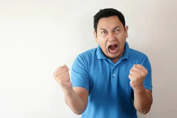 Young Man Shouting, Anger Gesture — Stock Photo, Image