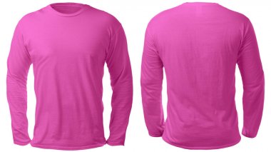 Pembe Beyaz Uzun Kollu Gömlek Tasarım Şablonu