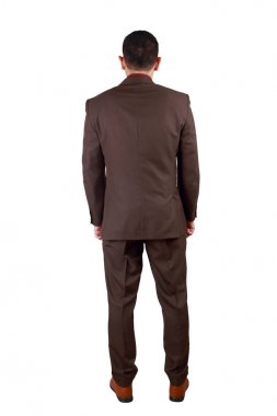 İşadamının Arka Görünümü. Tam Vücut Portre Whit Izole