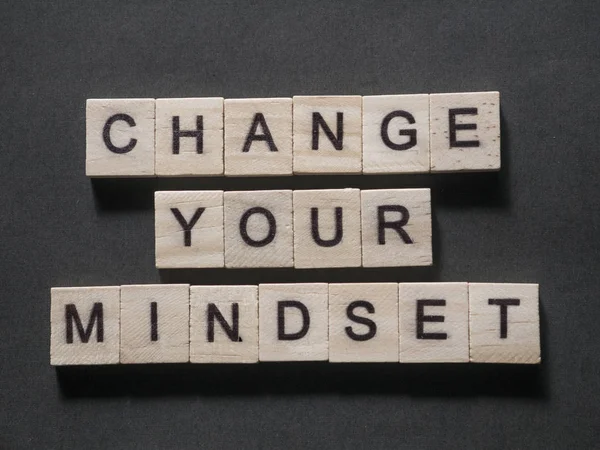 Cambiar su mentalidad, palabras motivacionales Citas Concepto —  Fotos de Stock