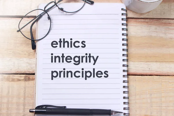 Etik integritet principer, näringslivet ord citat Concept — Stockfoto