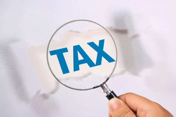 Tax, motiverende zakelijke woorden citaten concept — Stockfoto