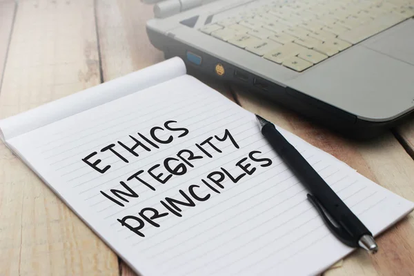 Ethische Integrität Prinzipien, Geschäftswörter zitiert Konzept — Stockfoto