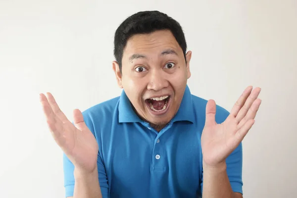 Asian Man Shocked with Mouth Open — Stock Photo, Image