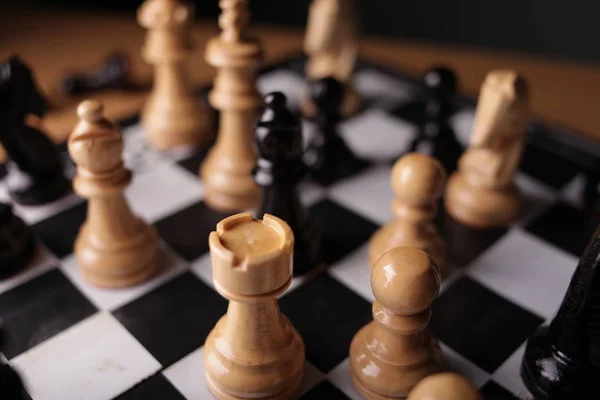 Šachy, zavřít obraz — Stock fotografie