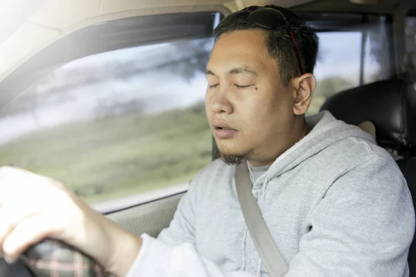 Sleepy Tired Male Driver