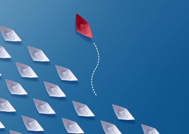 Bireysellik Farklı Konsept, Kırmızı Origami Kağıt Tekne ve W olun