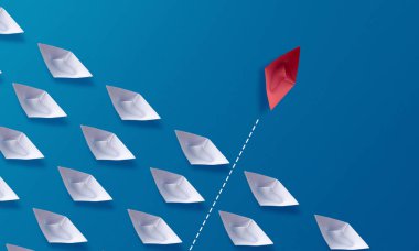 Bireysellik Farklı Konsept, Kırmızı Origami Kağıt Tekne ve W olun