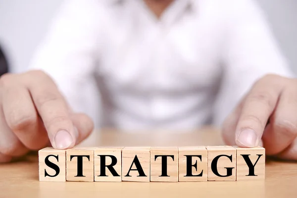 Estrategia, Palabras de negocios Citas Concepto —  Fotos de Stock