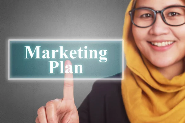 Marketing plan, Business motiverende woorden citaten concept — Stockfoto