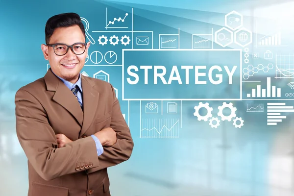 Estrategia, Palabras de negocios Citas Concepto —  Fotos de Stock