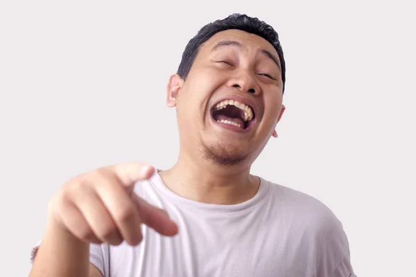 Funny Asian Man Laughing — Stock Photo, Image