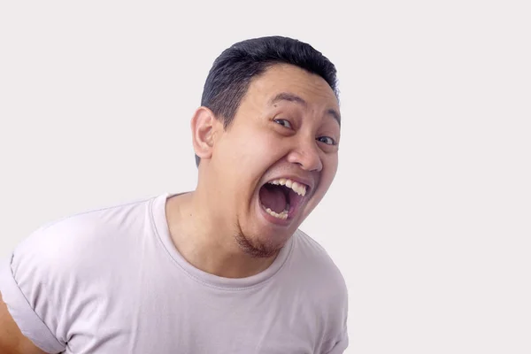 Funny Asian Man Laughing — Stock Photo, Image