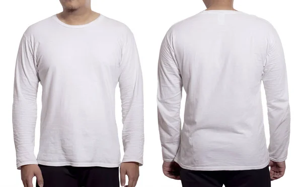 白い長袖シャツのデザイン テンプレート — ストック写真