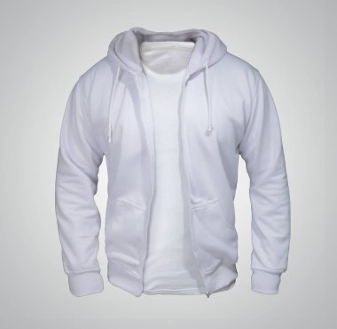 Beyaz Hoodie alay kadar