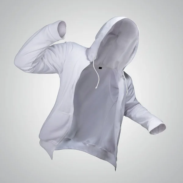 Vit Ghost hoodie mock up — Stockfoto