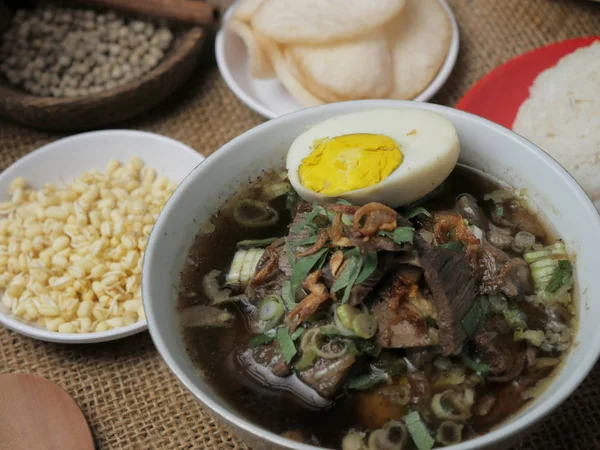 Rawon, Indonesia Sopa de Carne Negra — Foto de Stock