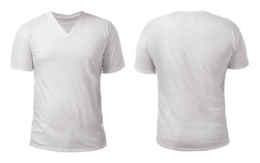 White V-Neck Shirt Design Template clipart