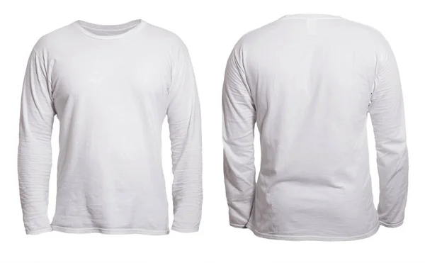 Modelo de design de camisa de manga comprida branca — Fotografia de Stock