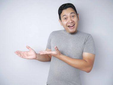 Asya adam tanıtımı bir şey üzerinde onun yan ile Copy Space