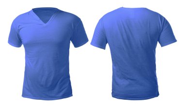 Blue V-Neck Shirt Design Template clipart