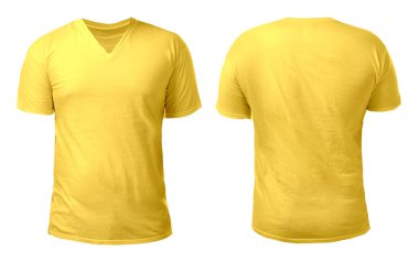 Yellow V-Neck Shirt Design Template clipart